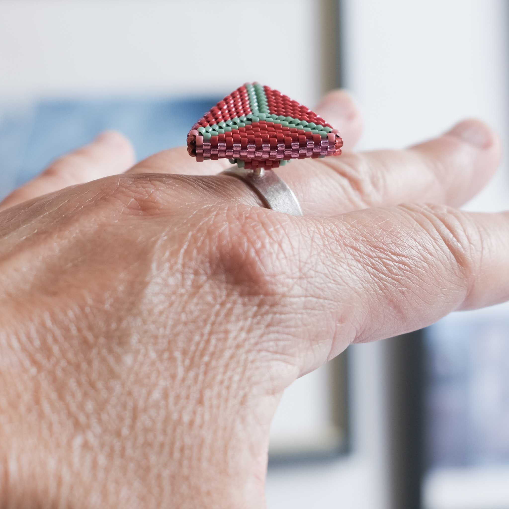 Opulent Spark Ring in Sterling Silver with Beading